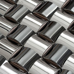 Silver Stainless Steel Chrome Mirror Tile Arched Mosaic Kitchen Counter - Mosaic Tile