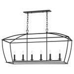 Hudson Valley Lighting - Bryant 6-Light Linear Island Pendant Aged Iron Finish - Features: