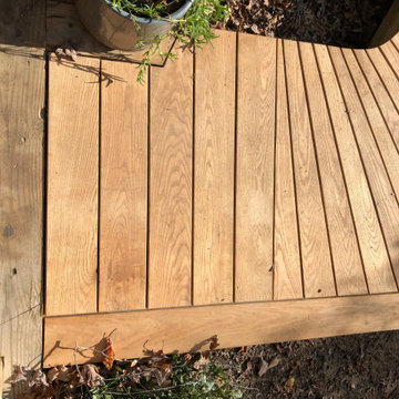 Sassafras Deck Connecting Three Tiny Houses