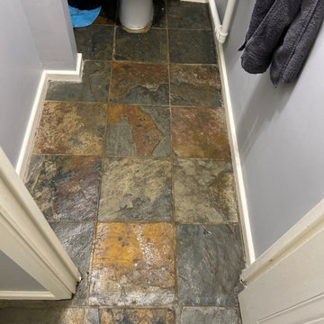 Renovating a Multi-Coloured Indian Slate Hallway Floor in Redditch