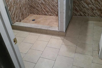Bathroom - mid-sized 3/4 beige tile and ceramic tile ceramic tile bathroom idea in Milwaukee
