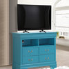 Louis Phillipe Teal 4 Drawer Chest of Drawers (42 in L. X 18 in W. X 35 in H.)