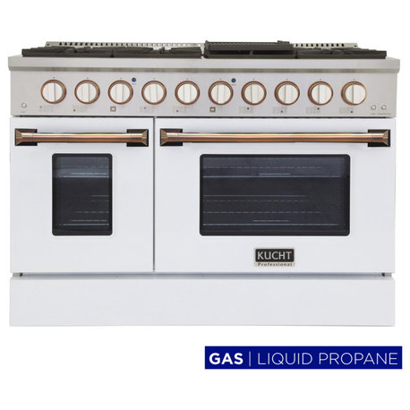 KUCHT Professional 48" 6.7 cu. ft. Range Cust, White Gold, Liquid Propane