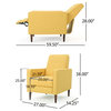 Mason Mid-Century Modern Button Tufted Fabric Recliner, Fabric/Muted Yellow, Single Chair
