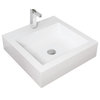Badeloft Stone Resin Countertop Sink, Glossy White, Small
