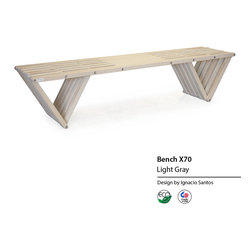Backless solid Wood Modern Design Bench 70 by GloDea - Indoor Benches