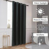 Luxury Textured Window Curtain Panel with Stripes, 102 x 55 Inches, Black