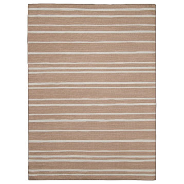 Linon Indoor Outdoor Machine Washable Sydney Area 5'x7' Rug in Tan and Ivory