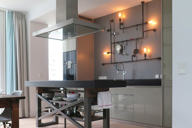Inspiration for an industrial home design remodel in Hamburg