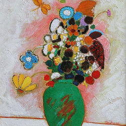 Le Grand Bouquet a Vase Vert - Painting - Paintings