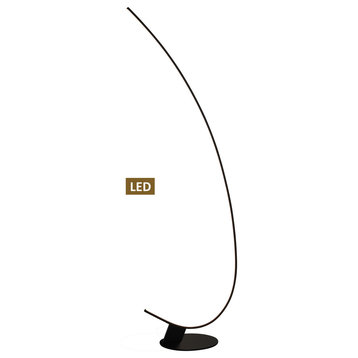 Full-Arched LED Floor Lamp with Remote, Black