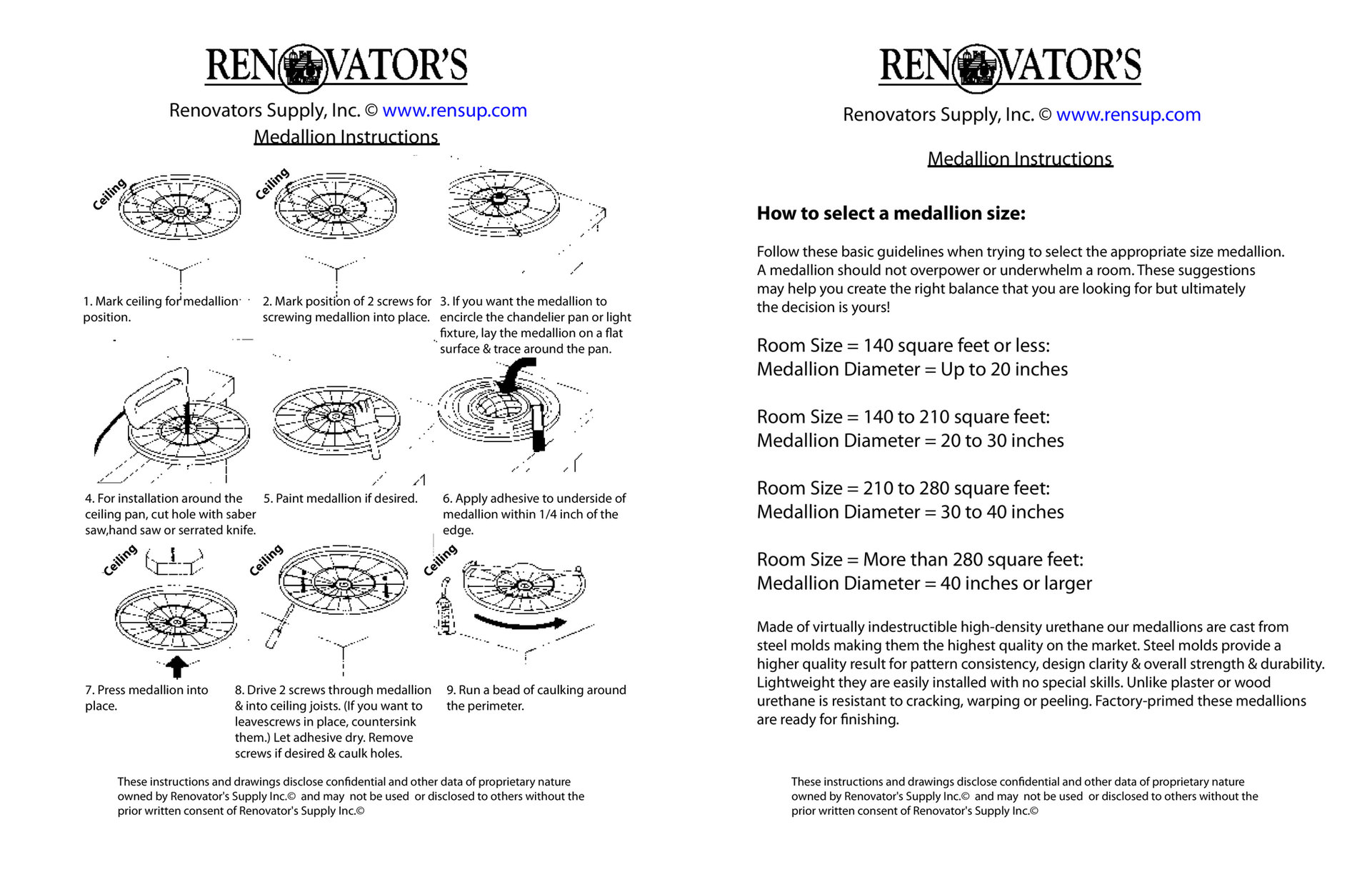 Ceiling Medallion White Urethane Primed 16 7/8" Diameter Renovators