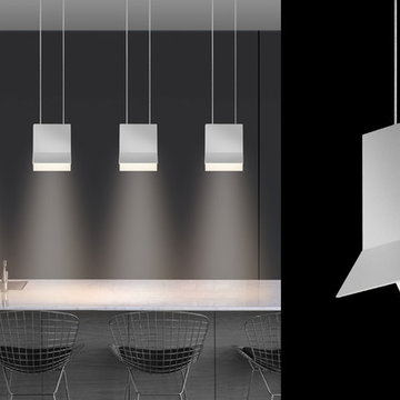 Minimalist kitchen lighting with the Lambda LED Pendant Light from SONNEMAN