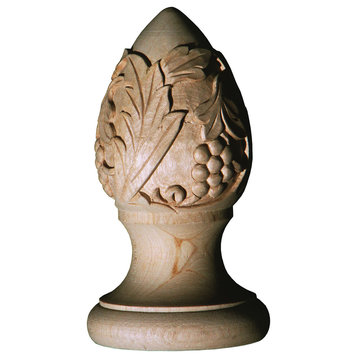 Hand Carved Grapes Finial, Basswood