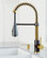 Brant Pull-Down Spray Kitchen Faucet, Matte Gold/Matte Black, With Soap Dispense