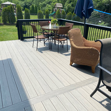 Silver Maple TimberTech Deck with all black railings in Lemont, IL