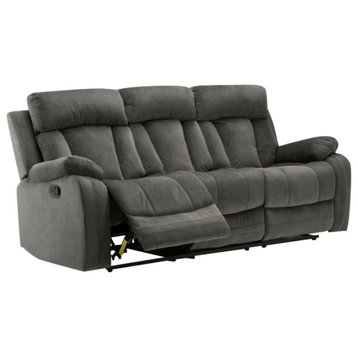 Axel Contemporary Microfiber Recliner Sofa, Gray