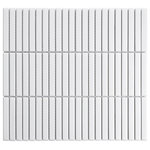 The Mosaic Factory - Glazed Porcelain Mosaic Tile Sheet Sevilla 3.5"x0.5" KitKat Finger Glossy White - Price is for a lot of 60 sheets - only available per increments of 60 sheets