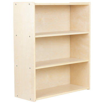 34" Birch Wood Bookcase With 2 Adjustable Shelves