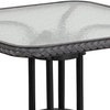 28SQ Glass Table-GRY Rattan