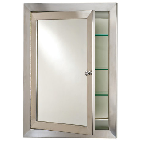 Metro Stainless Steel Medicine Cabinet, Satin, 25"x31"