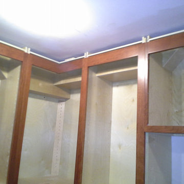 Cabinets built around existing plumbing