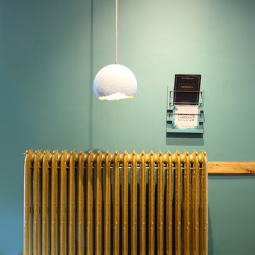"Americana" restaurant interior with cast-iron radiators, France