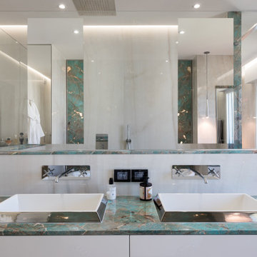 Salle de bain en marbre Amazonite