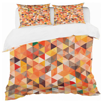 Abstract Triangle Modern Duvet Cover Set, Twin