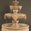 Lion Fountain with 55 inch Basin, Country Oak