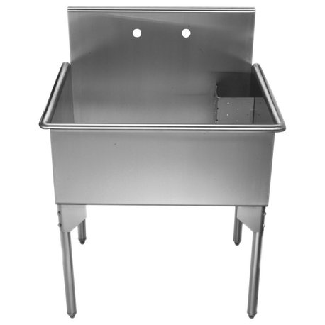 Whitehaus WHLS3024 Pearlhaus 27" x 33" Single Basin - Brushed Stainless Steel