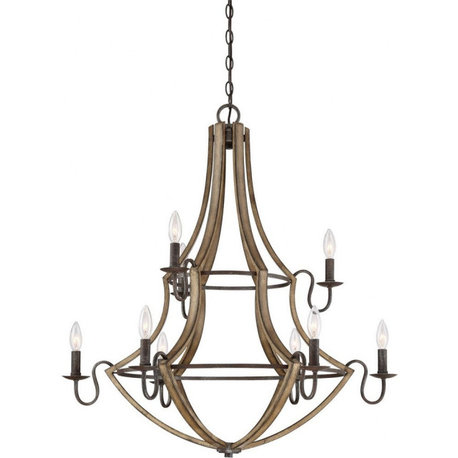 2 Tier Chandelier 9 Light Steel - Chandelier - 71-BEL-2749221 - Bailey Street