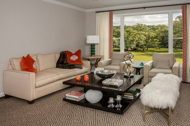 Trendy living room photo in Philadelphia