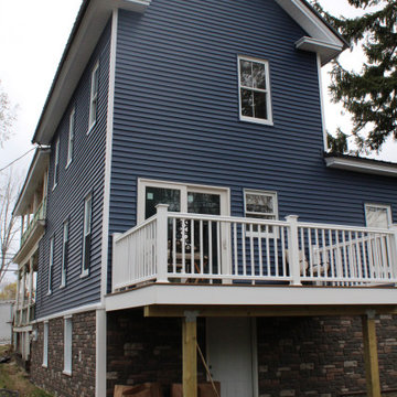 Dover, NH. Before and After Siding and Deck Installation
