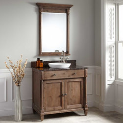 36" MITCHUSSON VANITY FOR SEMI-RECESSED SINK - RUSTIC BROWN - Bathroom Vanities And Sink Consoles