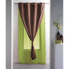 Double Layer Window Curtain Drape, Two-Tone Sheer Curtain, 95x55 Inches, Green/Brown, 1 Panel