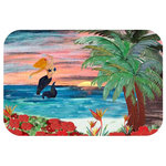 Mary Gifts By The Beach - Mermaid Rising Bath Mat, 20"x15" - Bath mats from my original art and designs. Super soft plush fabric with a non skid backing. Eco friendly water base dyes that will not fade or alter the texture of the fabric. Washable 100 % polyester and mold resistant. Great for the bath room or anywhere in the home. At 1/2 inch thick our mats are softer and more plush than the typical comfort mats. Your toes will love you.