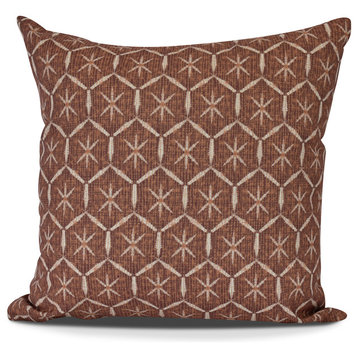Tufted, Geometric Print Pillow, Maroon, 26" x 26"