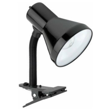 Globe Electric® 12717 Goose Neck Clip Lamp with LED Bulb, 10.25", Black