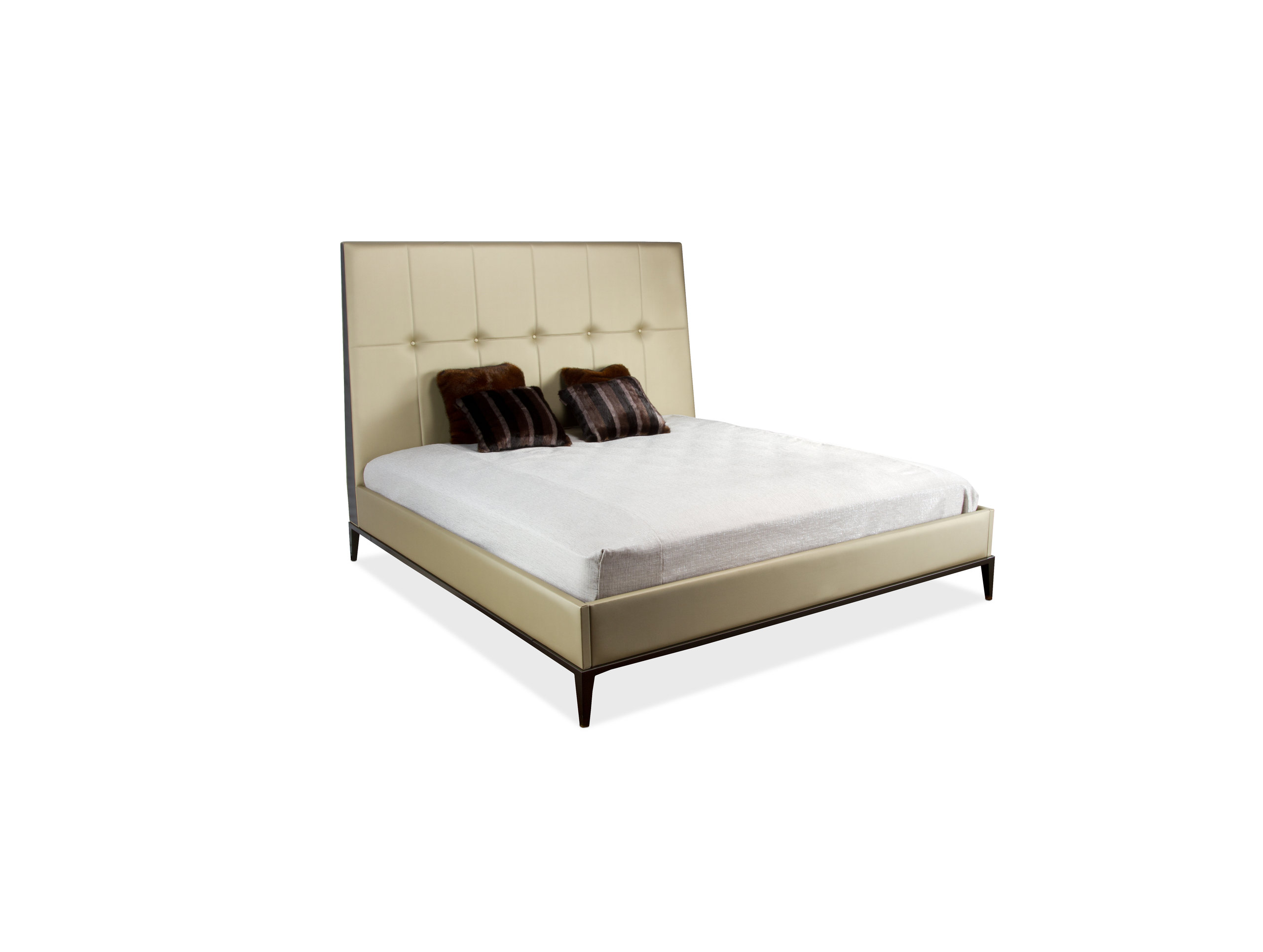 Alta California King With Pearl White Base, Leather Upholstery, Ecru