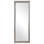 Uttermost - Uttermost Cacelia Metallic Silver Mirror - This Leaner Style Mirror Features A Solid Wood Frame Showcasing A Diamond Studded Texture On Face And Outside, Finished In A Lightly Antiqued Metallic Silver. Mirror Features A Generous 1 1/4" Bevel. May Be Hung Horizontal Or Vertical.