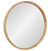 McLean Round Wood Framed Wall Mirror, Natural 24 Diameter
