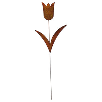 Tulip Rusted Garden Stake