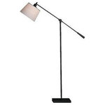 Robert Abbey - Robert Abbey 1834 Real Simple - One Light Boom Floor Lamp - Robert Abbey products are some of the finest in the industry. Their fixtures and lamps are made with high quality materials and are designed to meet many decor needs.Real Simple One Light Boom Floor Lamp Matte Black Powder Coat Snowflake Fabric Shade *UL Approved: YES *Energy Star Qualified: n/a  *ADA Certified: n/a  *Number of Lights: Lamp: 1-*Wattage:100w A19 Medium Base bulb(s) *Bulb Included:No *Bulb Type:A19 Medium Base *Finish Type:Matte Black Powder Coat
