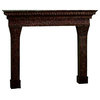 Ornate Brown Iron Fireplace Mantel Antique Style Embossed Shelf Old World