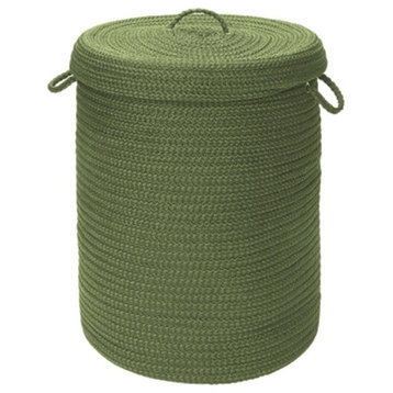 Simply Home Solid Moss Green 16"x16"x24" Hamper With Lid