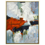 Harp & Finial - Retrograde Framed Canvas Art Small Hand Painted Abstract 1.5" Frame - The Retrograde Framed Canvas Wall Art by Harp and Finial is a small hand painted abstract piece that uses vivid earthy colors and striking brush strokes to create a unique look. This contemporary favorite is framed in acrylic and ready to hang in a living rooms, bedrooms, and more.