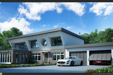Bungalow extension exterior visualization UK
