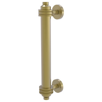 8" Door Pull With Dotted Accents, Satin Brass