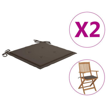 vidaXL Chair Cushion 2 Pcs Outdoor Patio Seat Cushion Taupe Oxford Fabric